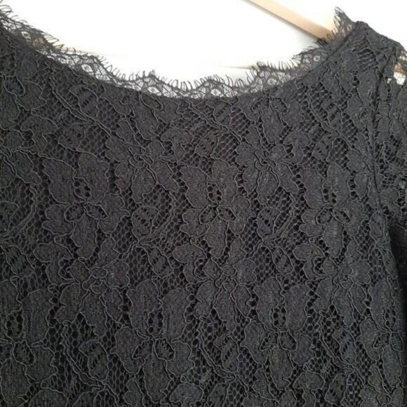 Aritzia / BABATON Rafael Black Floral Lace Long Sleeve Dress Sz 2 - Picture 5 of 12
